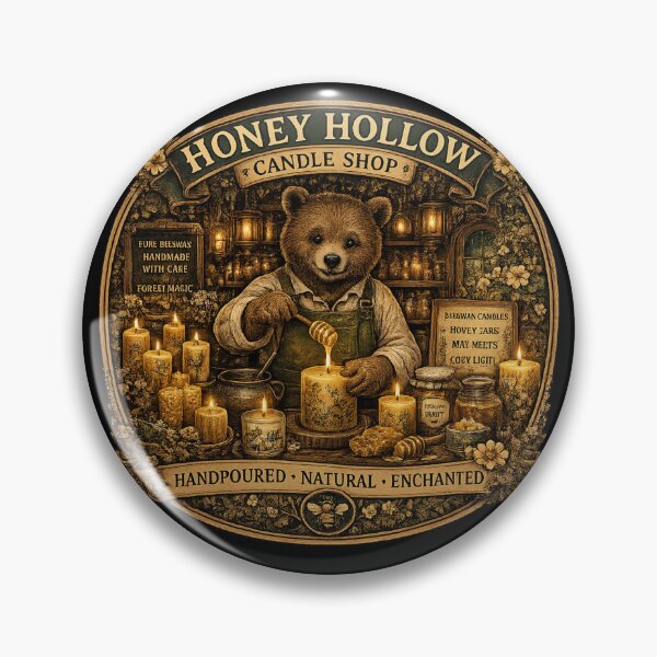 Item preview, Honey Hollow Candle Shop Shirt | Vintage Bear Candle Maker | Cozy Cottagecore Beeswax Candles | Woodland Nature Gift designed and sold by MrDev.