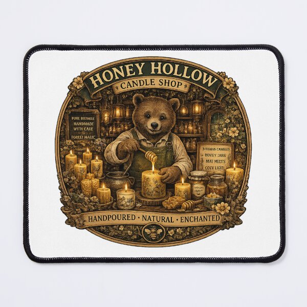 Item preview, Honey Hollow Candle Shop Shirt | Vintage Bear Candle Maker | Cozy Cottagecore Beeswax Candles | Woodland Nature Gift designed and sold by MrDev.