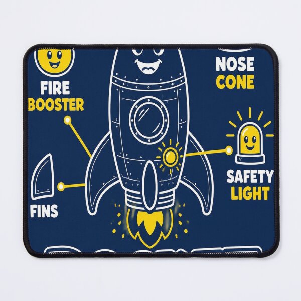 Artikelvorschau, Rocket Blueprint Shirt | Cute Kids Space Rocket Blueprint Tee entworfen und verkauft von SunnyDesign82.