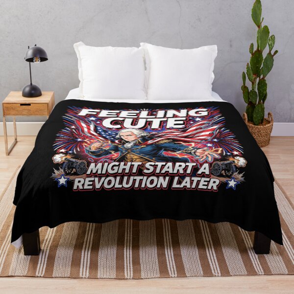Item preview, Feeling Cute Might Start a Revolution Later Patriotic USA Flag Meme designed and sold by Redgiant87x.