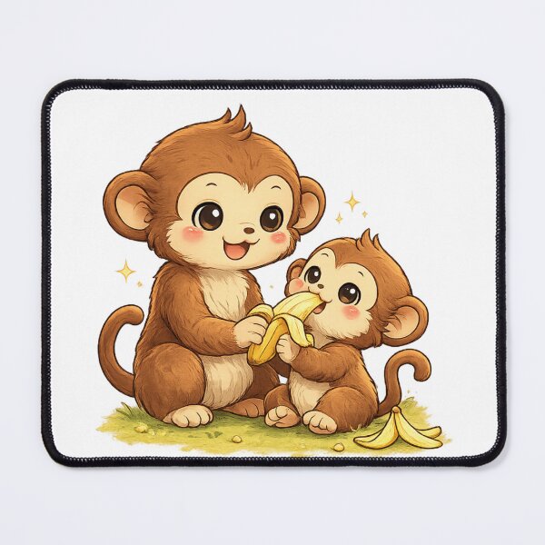 Item preview, Kawaii Little Monkeys and Shared Banana designed and sold by KM Design.