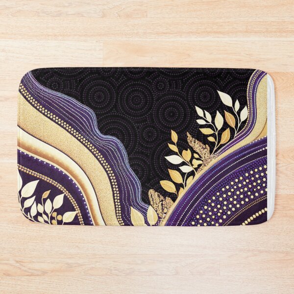 Item preview, Aboriginal Dot Painting Bedding Set Running Waterhole Purple Urban designed and sold by AboriginalartVI.