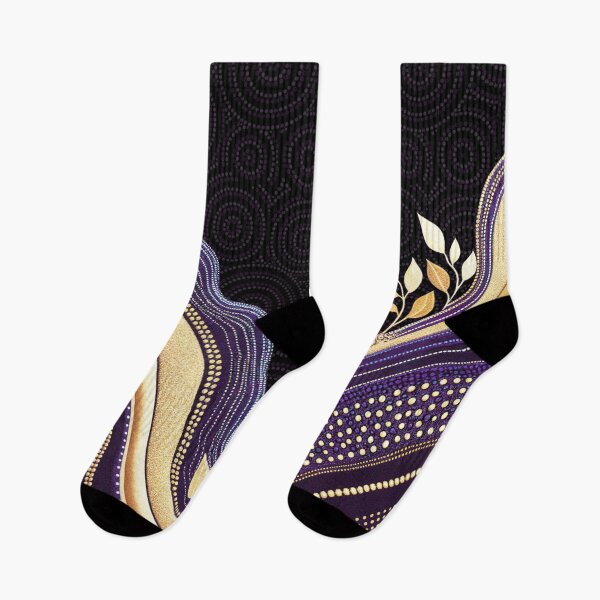 Item preview, Aboriginal Dot Painting Bedding Set Running Waterhole Purple Urban designed and sold by AboriginalartVI.
