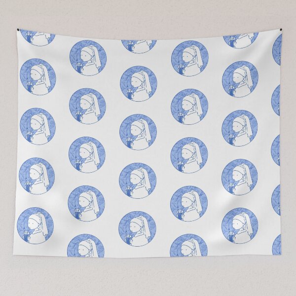 Item preview, Girl with a pearl earring In Blue designed and sold by FarieArt.