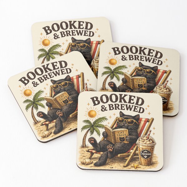 Item preview, Booked & Brewed | Catpuccino Book Lover Black Cat Vintage Design designed and sold by DzoanaJourney.