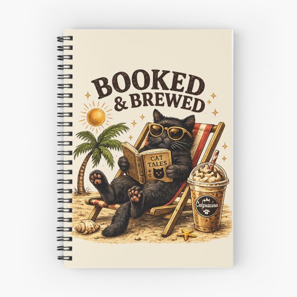 Item preview, Booked & Brewed | Catpuccino Book Lover Black Cat Vintage Design designed and sold by DzoanaJourney.