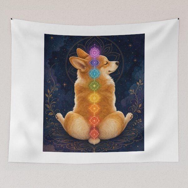 Item preview, Celestial Mystic Corgi — Cosmic Mandala Art Sacred Geometry Witchy Dog Gift designed and sold by FirmHoldStudio.