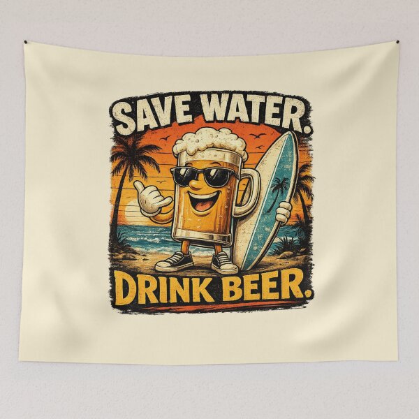Item preview, Save Water Drink Beer Funny Design designed and sold by BagFactoryUK.