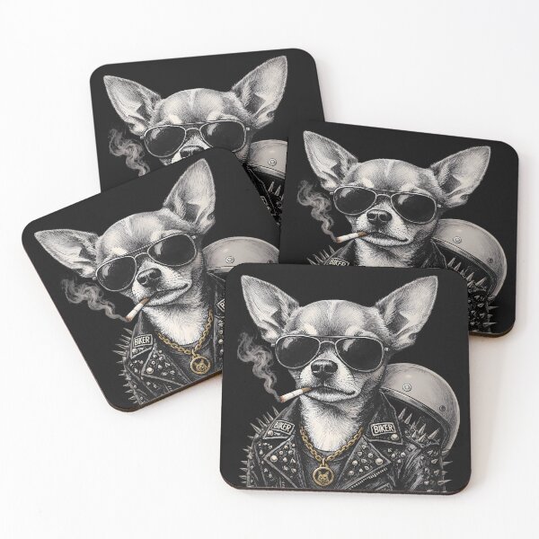 Item preview, Chihuahua Biker Dog Sunglasses Motorcycle Helmet Punk Rock Vintage designed and sold by ZBIFBOUETLA.