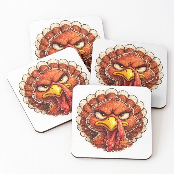 Item preview, Turkey face sticker | funny angry turkey cartoon design designed and sold by MaaroufDesign.