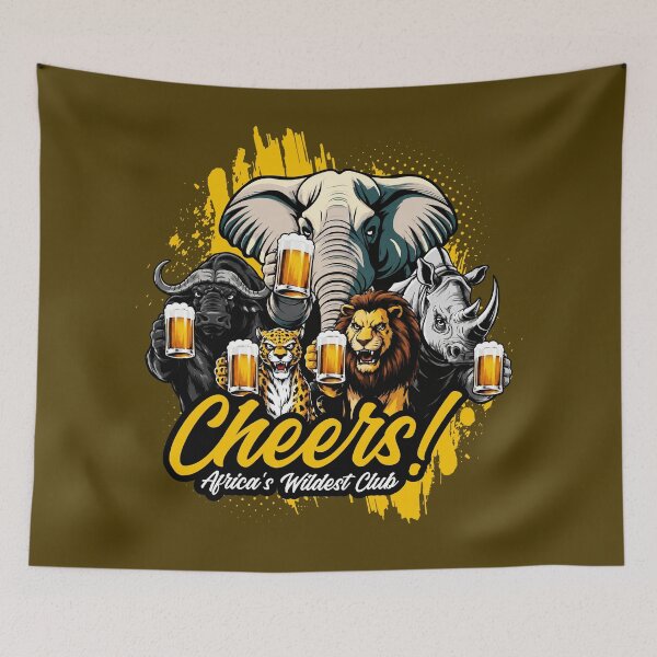Item preview, Africa's Wildest Club - Cheers to the Big Five Animals - Big 5 designed and sold by irfankokabi.