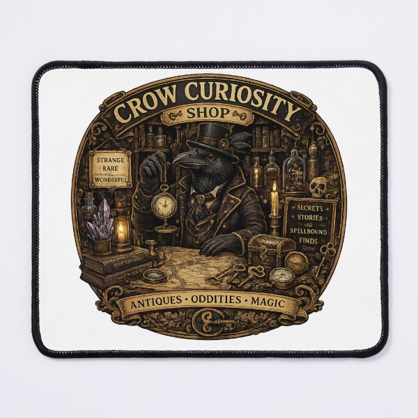 Item preview, Crow Curiosity Shop Shirt | Vintage Gothic Raven | Dark Academia Antique Store | Witchcore Magic & Oddities Gift designed and sold by MrDev.