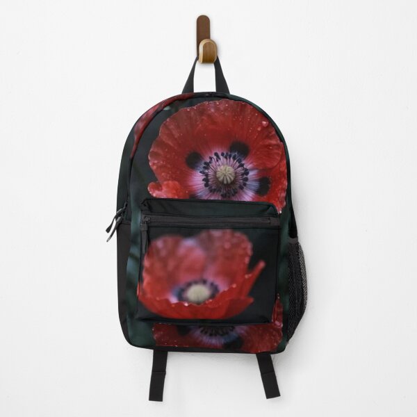 Item preview, Red Poppies After Rain Dark Botanical - Moody Red Poppy Macro Photography - Rain Drops Dramatic Floral Art - Black Background Flower Print - Remembrance Gift designed and sold by WitchyBotanicaArt.