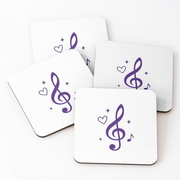 Item preview, Purple Treble Clef with Heart – Minimalist Music Lover Aesthetic designed and sold by Joyfulfabric.