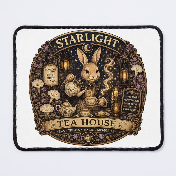 Item preview, Starlight Tea House Shirt | Magical Bunny Tea Party | Cottagecore Rabbit Café | Fantasy Woodland Tea Lover Gift designed and sold by MrDev.