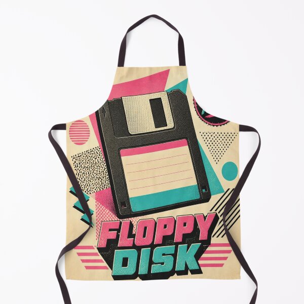 Aperçu de l'œuvre Floppy Disk 80s Icon T-Shirt | Retro Computer Memphis Style Tee créée et vendue par SunnyDesign82.