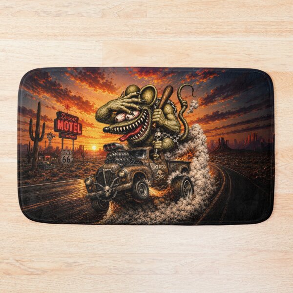 Item preview, Monster Rat Rat Rod Pickup Route 66 Burnout Kustom Kulture Hot Rod Art designed and sold by artistwill.