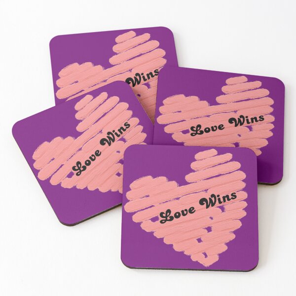 Item preview, Love Wins – Pink Painted Heart Minimalist Typography designed and sold by VariusDesigns.