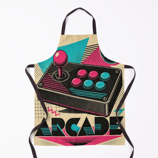 Aperçu de l'œuvre Arcade Joystick 80s Icon T-Shirt | Retro Gamer Memphis Style Tee créée et vendue par SunnyDesign82.