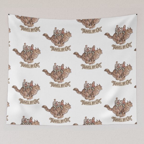 Item preview, Travel by Cat – Funny Family Adventure Illustration designed and sold by thoughtswear.