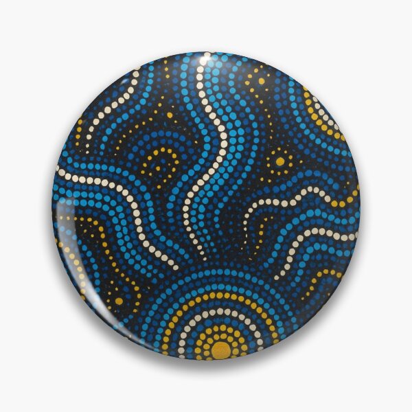 Item preview, Aboriginal Dot Painting Bedding Set Running Water Royal Blue designed and sold by AboriginalartVI.