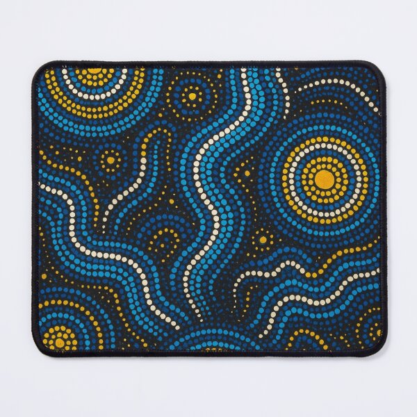 Item preview, Aboriginal Dot Painting Bedding Set Running Water Royal Blue designed and sold by AboriginalartVI.