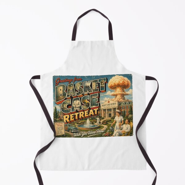 Item preview, Greetings From Basket Case Retreat — Retro Postcard Funny Mental Health Humor Tee designed and sold by CerealBoxInk.