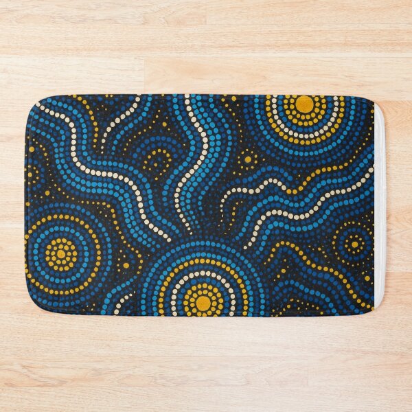 Item preview, Aboriginal Dot Painting Bedding Set Running Water Royal Blue designed and sold by AboriginalartVI.