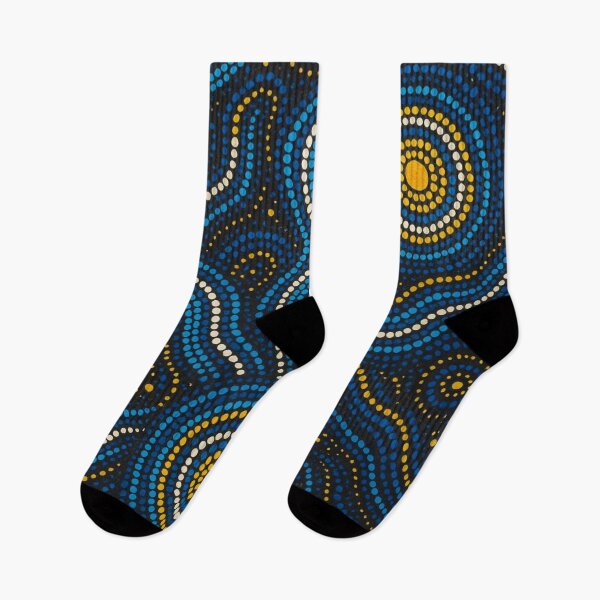 Item preview, Aboriginal Dot Painting Bedding Set Running Water Royal Blue designed and sold by AboriginalartVI.