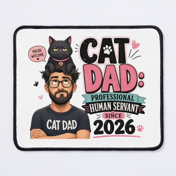 Item preview, Human Servant Cat Dad Kawaii Funny T-Shirt Sticker designed and sold by Ashley critters.