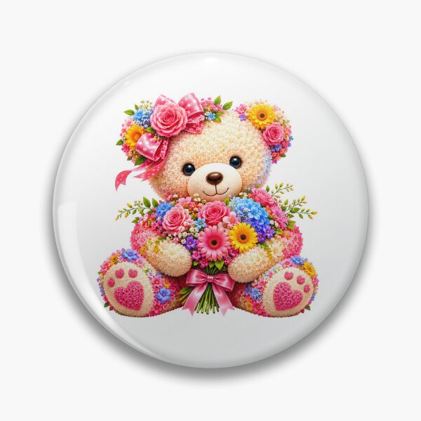 Item preview, Floral Teddy Bear designed and sold by trendspatterns.