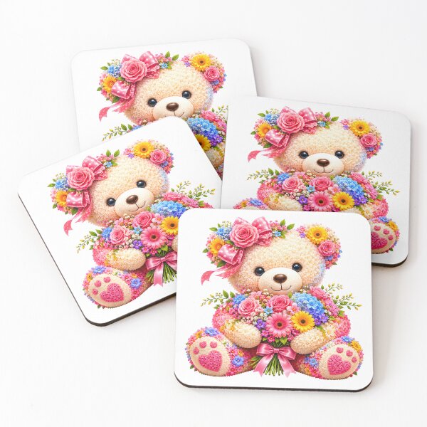 Item preview, Floral Teddy Bear designed and sold by trendspatterns.