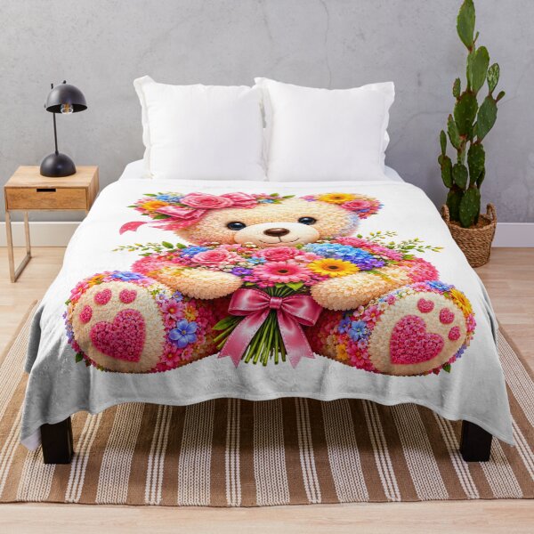 Item preview, Floral Teddy Bear designed and sold by trendspatterns.