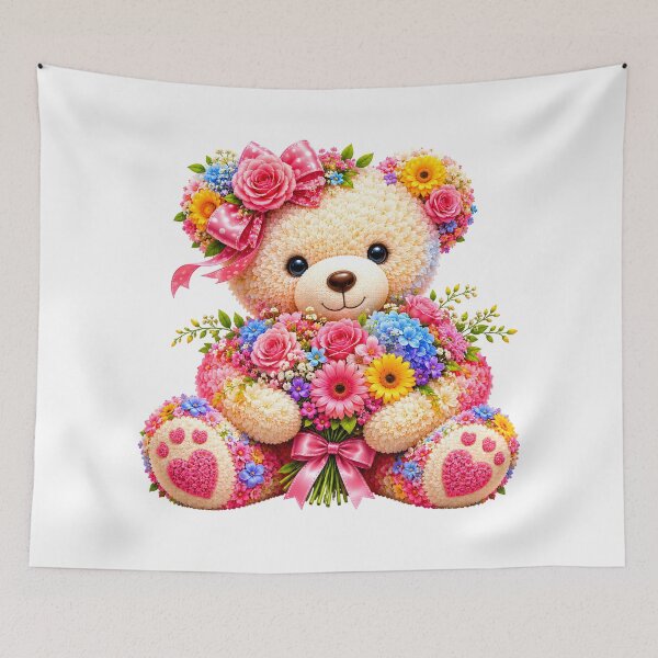 Item preview, Floral Teddy Bear designed and sold by trendspatterns.