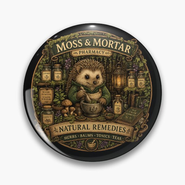 Item preview, Moss & Mortar Pharmacy Shirt | Hedgehog Apothecary | Cottagecore Herbal Remedies | Woodland Fantasy Nature Gift designed and sold by MrDev.