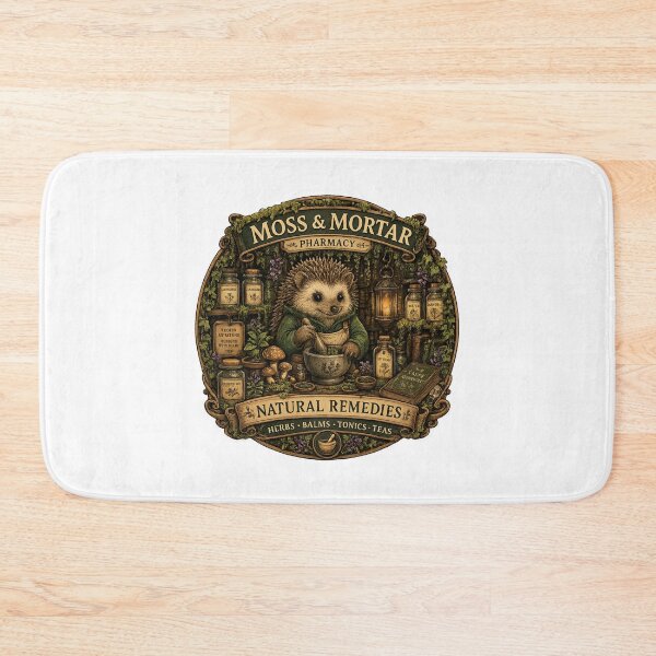 Item preview, Moss & Mortar Pharmacy Shirt | Hedgehog Apothecary | Cottagecore Herbal Remedies | Woodland Fantasy Nature Gift designed and sold by MrDev.