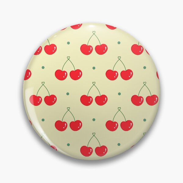 Item preview, Kawaii Cherry Hearts Seamless Green Polka Dot Pattern designed and sold by Sugarflumpairy2.