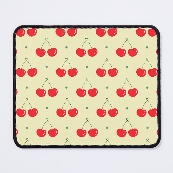 Item preview, Kawaii Cherry Hearts Seamless Green Polka Dot Pattern designed and sold by Sugarflumpairy2.