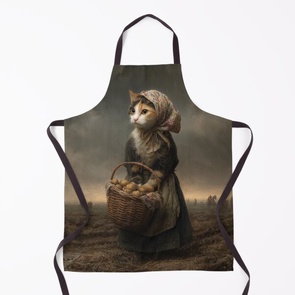 Item preview, Vintage Cottagecore Babushka Peasant Cat Oil Painting designed and sold by MiratiZema.