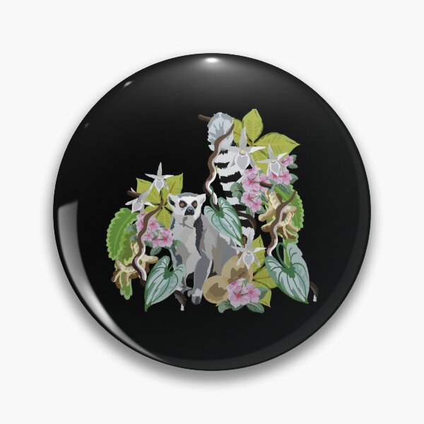Item preview, Ringtail Lemur Native Flora Madagascar Wildlife Cute Lemur Botanical Nature Design designed and sold by PrettylittlepastelUk.