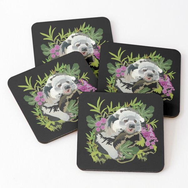 Item preview, Binturong Native Flora Wildlife Bearcat Cute Exotic Animal Botanical Nature Design designed and sold by PrettylittlepastelUk.