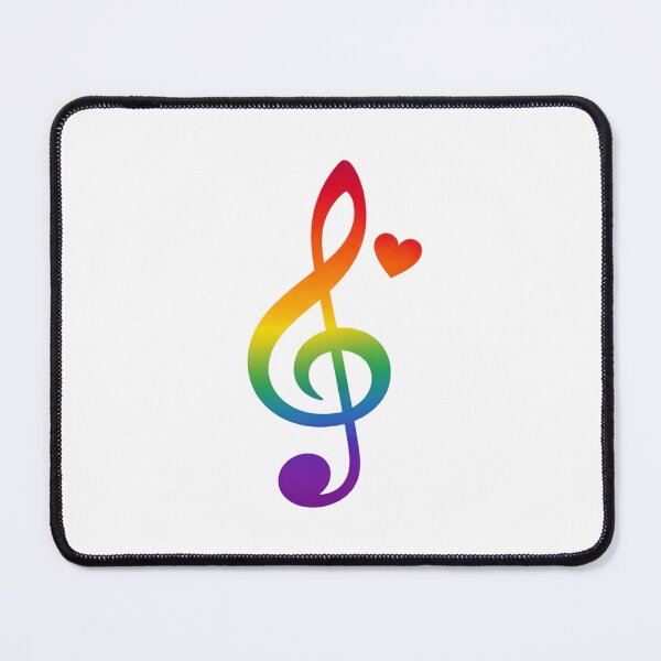 Item preview, Rainbow Treble Clef Heart | Colorful Music Lover Design designed and sold by Joyfulfabric.