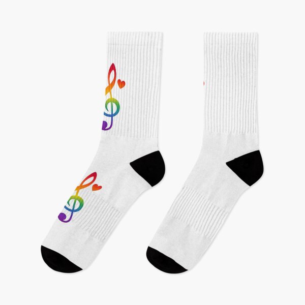 Item preview, Rainbow Treble Clef Heart | Colorful Music Lover Design designed and sold by Joyfulfabric.