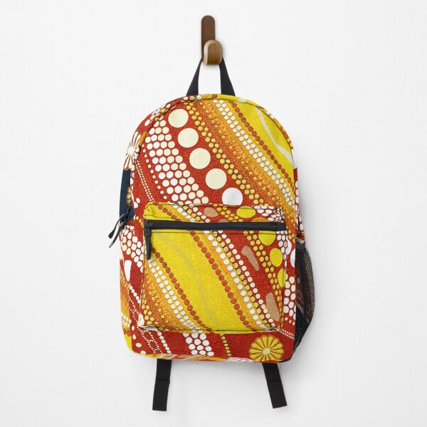 Item preview, Aboriginal Dot Painting Bedding Set Running Water Plants Red Yellow designed and sold by AboriginalartVI.