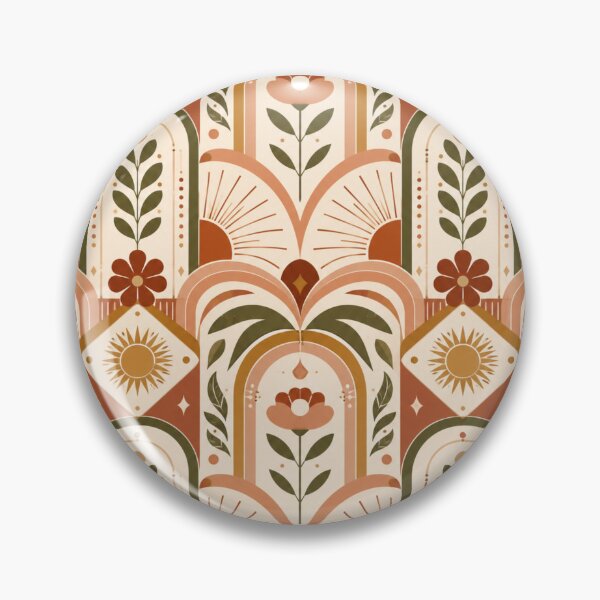 Item preview, Retro Boho Sunburst & Floral Geometric Pattern designed and sold by MoodLay.