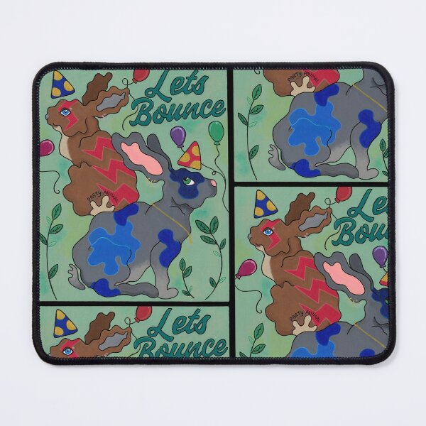 Item preview, ‘Let’s Bounce’ Bright and Bold Acrylic Rabbit Painting designed and sold by FoulfaeriePrint.