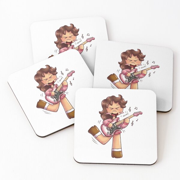 Item preview, Cute Electric Guitar Girl Sticker – Chibi Rock Musician designed and sold by Jullie999.