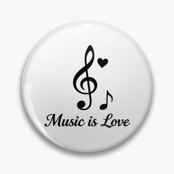 Item preview, Music Is Love – Minimal Black and White Musical Design designed and sold by Joyfulfabric.