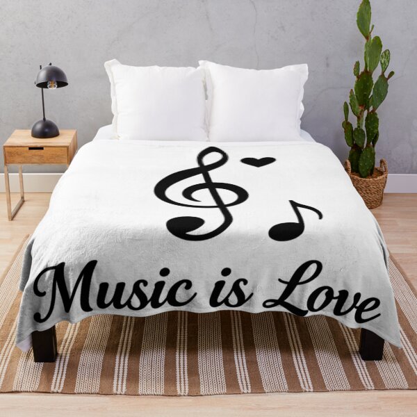 Item preview, Music Is Love – Minimal Black and White Musical Design designed and sold by Joyfulfabric.