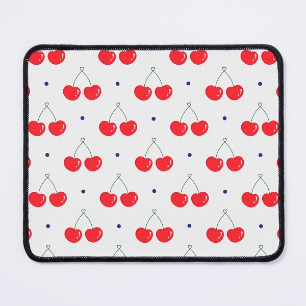 Item preview, Kawaii Cherry Hearts Seamless white with navy Polka Dot Pattern designed and sold by Sugarflumpairy2.